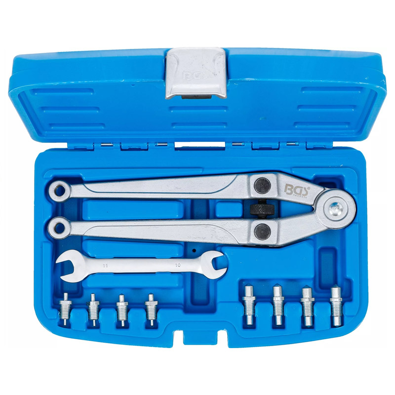 Set cheie reglabila BGS pentru piulite, 2 gauri, 8 pini dubli, Ø 2,5 - 3 - 4 - 5 - 6 - 7 - 8 - 9 mm