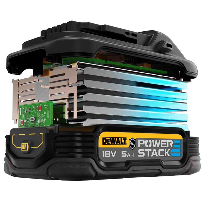 Acumulator DEWALT DCBP518G-XJ PowerStack G 18V, 5Ah Li-Ion, carcasa rezistenta la ulei