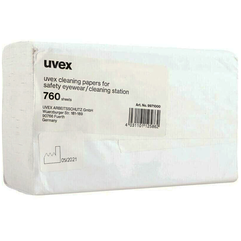 Hartie speciala pentru curatarea ochelarilor, Uvex, 760 bucati