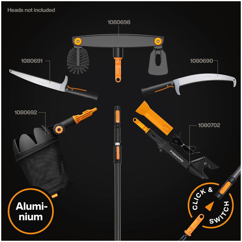 Coada telescopica Fiskars ONECLICK, marime 