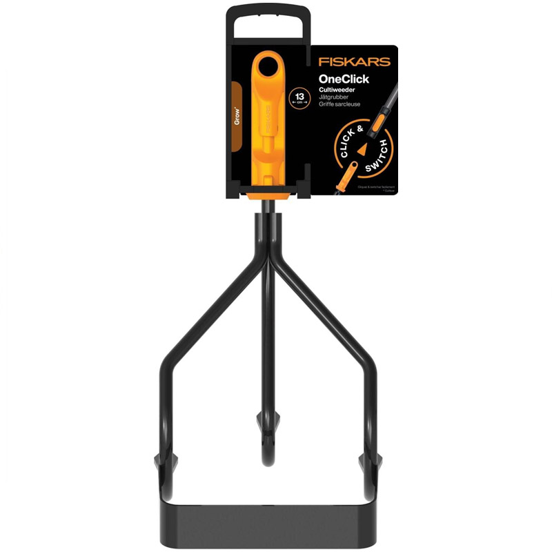 Cultivator cu racleta Fiskars OneClick fara coada, 13.2 cm