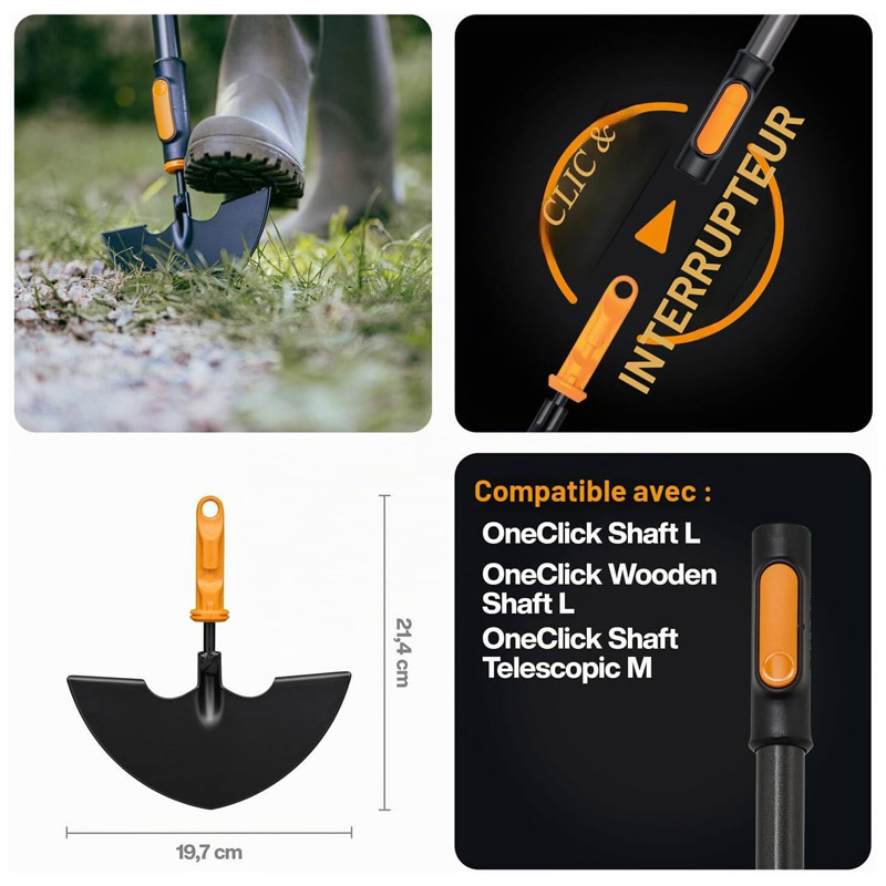 Sapaliga pentru bordurat Fiskars OneClick, fara coada, 19.7 cm