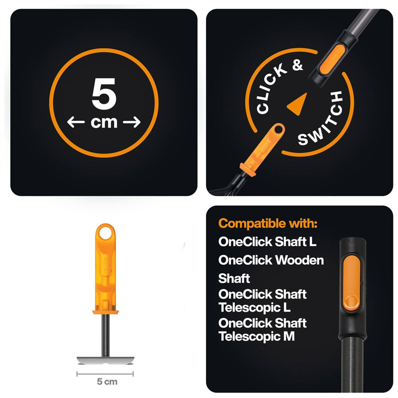 Sapaliga dubla 2 in 1 Fiskars OneClick, fara coada, 150 x 50 mm
