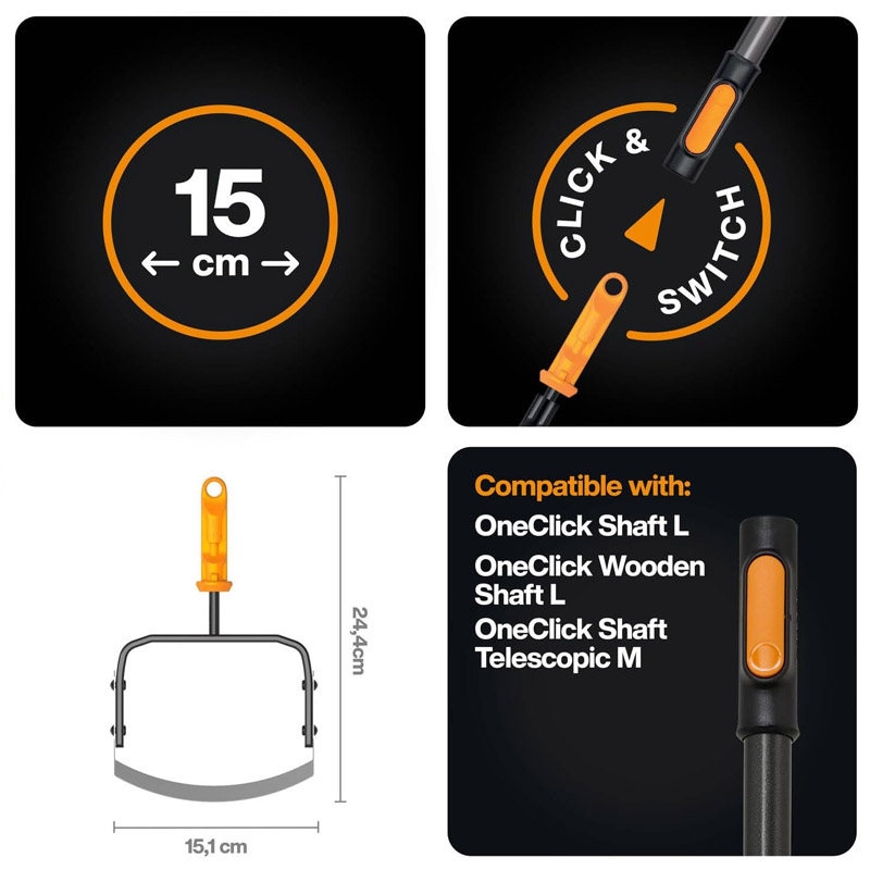 Razeta pentru buruieni Fiskars OneClick, fara coada, 244 x 151 mm