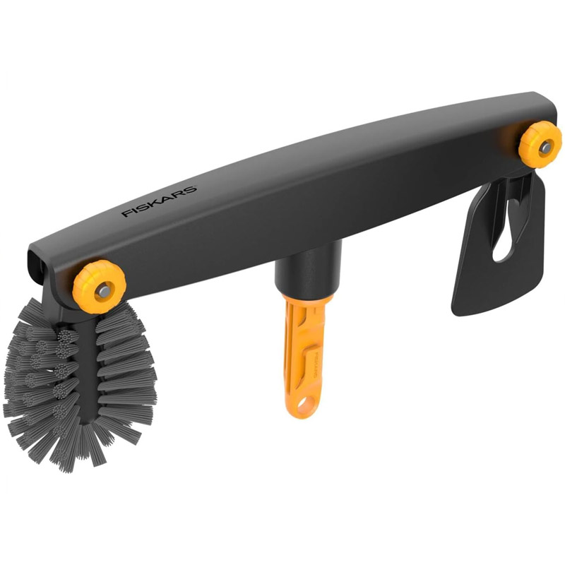 Curatitor pentru jgheaburi cu racleta si perie rotunjita Fiskars OneClick, fara coada, 342 x 164 mm