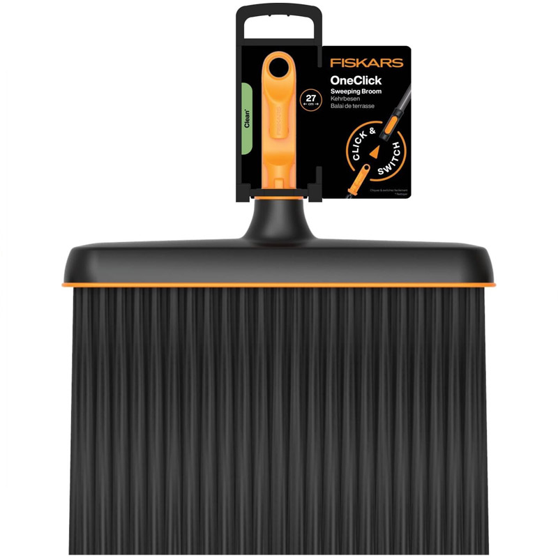 Matura universala Fiskars OneClick, pentru exterior si murdarie grosiera, fara coada, 27.1 cm