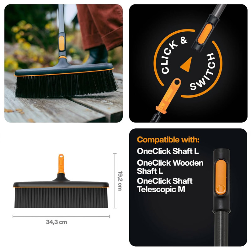 Matura de exterior universala Fiskars OneClick, fara coada, 34.3 cm