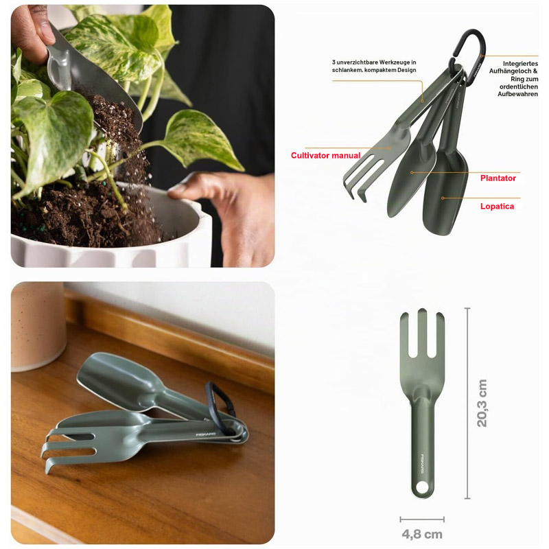 Set 3 unelte pentru plantat si cultivat Fiskars