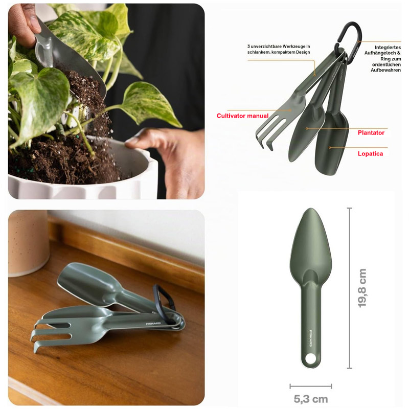 Set 3 unelte pentru plantat si cultivat Fiskars