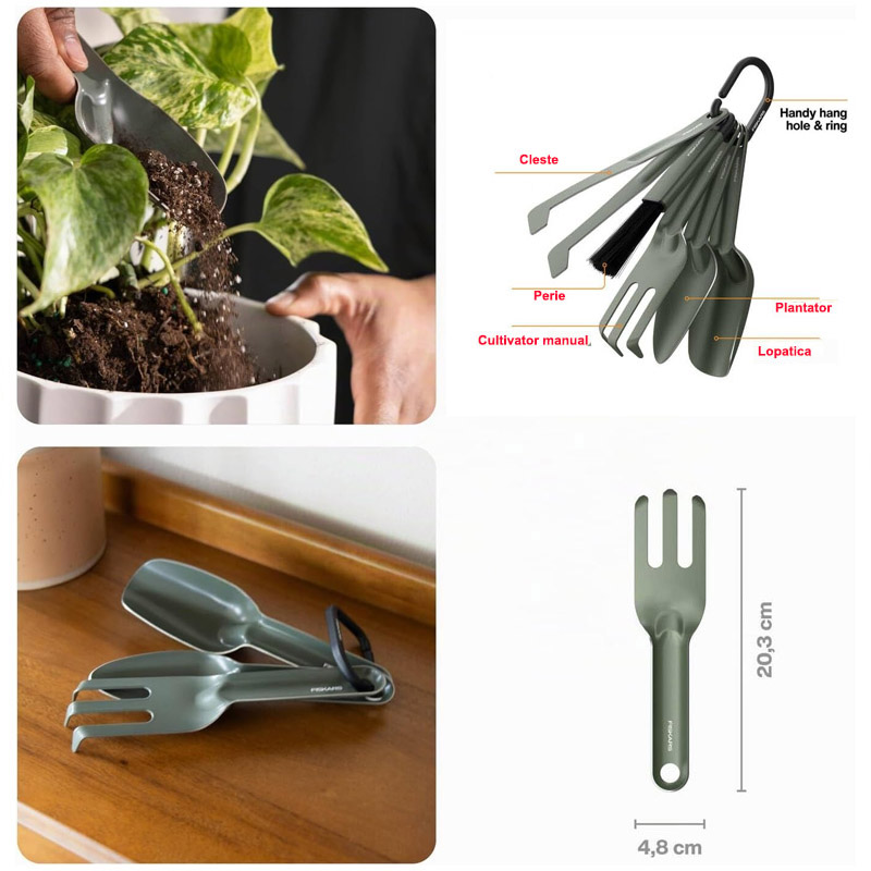  Set 5 unelte pentru plantat si cultivat Fiskars