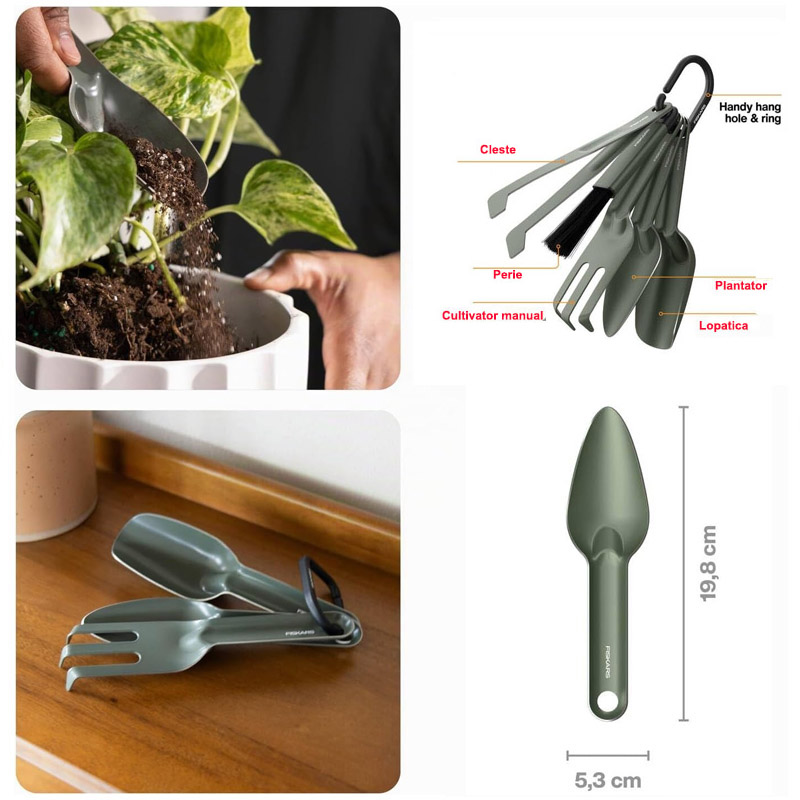  Set 5 unelte pentru plantat si cultivat Fiskars