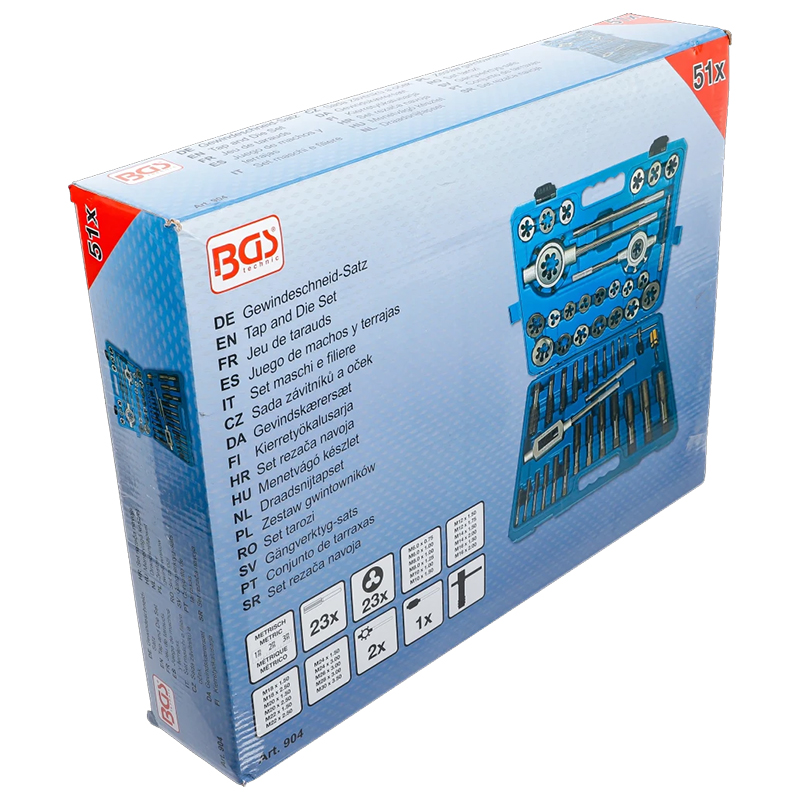 Set tarozi si filiere, M6-M30, 51 piese