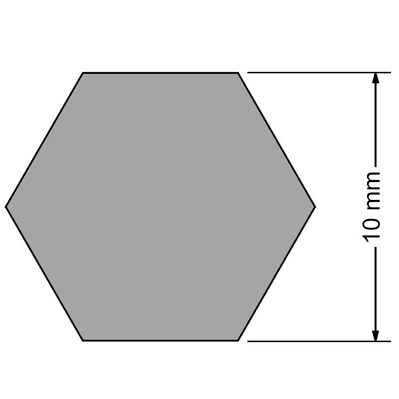 Daltă cu degajare HEX-10, lungime = 165 mm, latime = 35 mm, PNEUTEC