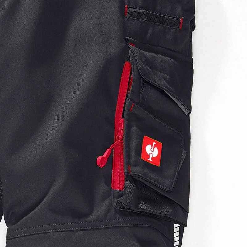 Pantaloni de lucru ergonomici Strauss, e.s.motion 2020, negru grafit-rosu, marimea 38