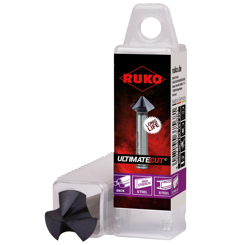 Tesitor (zencuitor) pentru metale, 6.3 mm, 90⁰ HSSE-Cobalt 5, RUKO ULTIMATECUT RUnaTEC