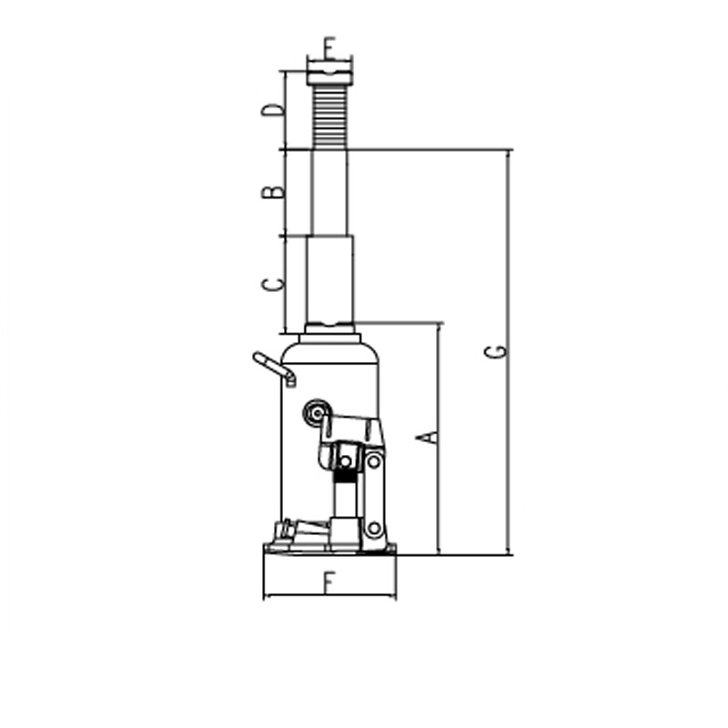 Cric hidraulic butelie BigRed, 12 T, 235–500 mm, 2 cilindri, model TH812001