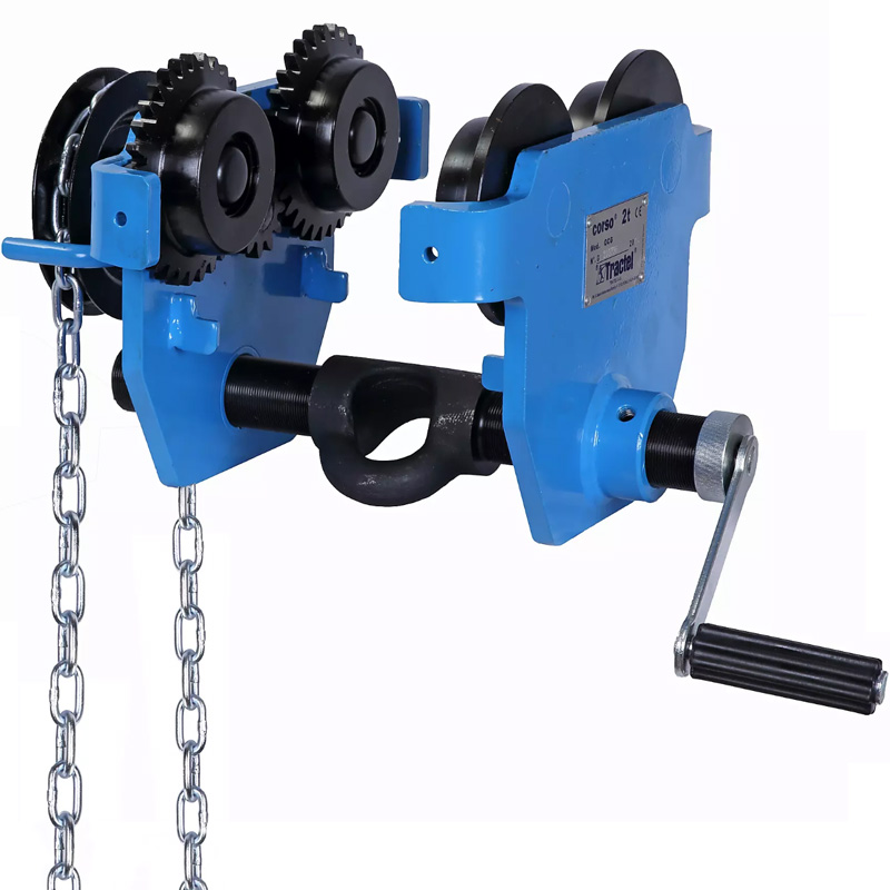 Carucior portpalan pentru profile tip I, 160-320mm, Tractel CORSO, sarcina 1t, deplasare cu lant