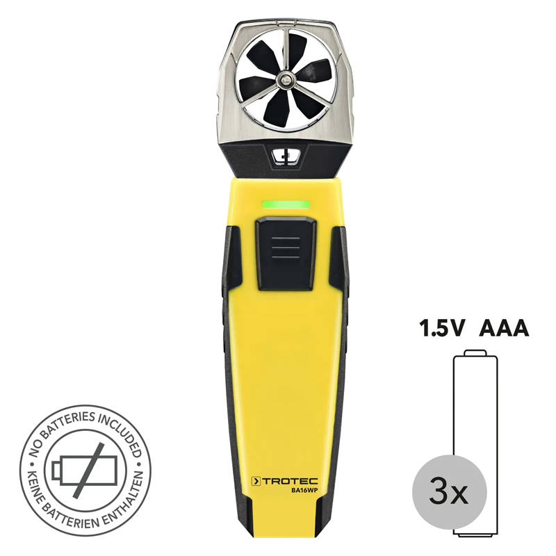 Anemometru cu palete Trotec, tip BA16WP, cu control prin Smartphone (appSenzori)