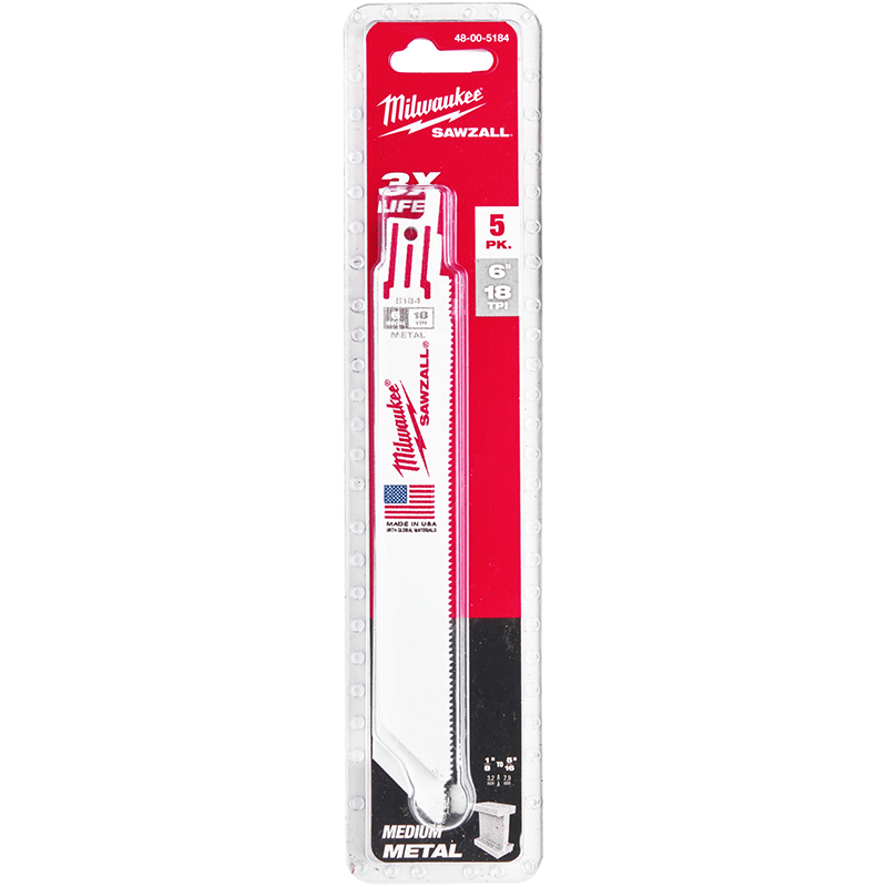Set 5 panze Milwaukee THIN KERF pentru metal, 150/0.9 mm, 18 TPI
