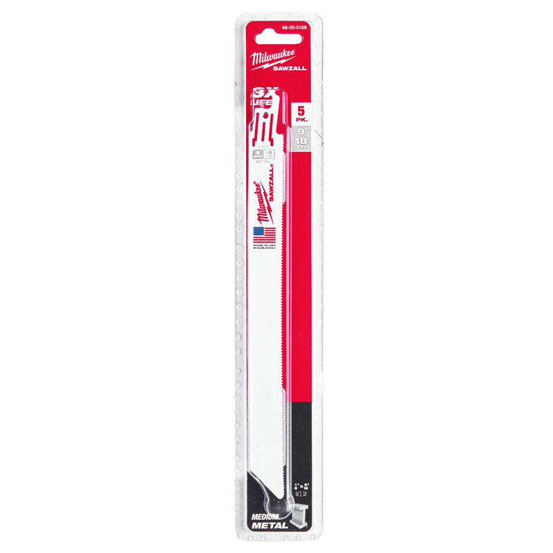Set 5 panze Milwaukee THIN KERF pentru metal, 230/0.9 mm, 18 TPI