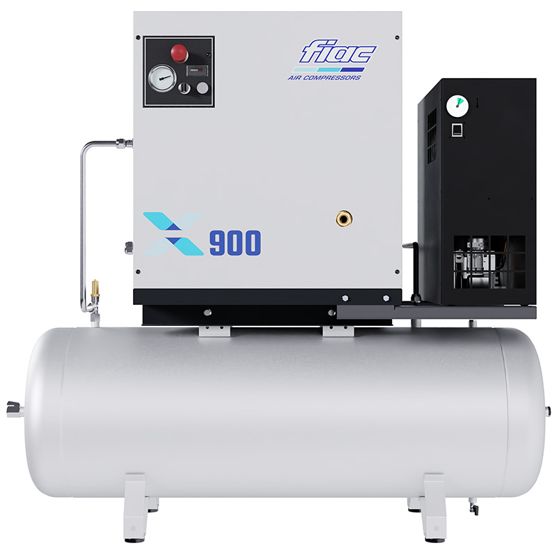 Compresor profesional cu șurub FIAC X900D/500 cu uscător și inverter - 10 bar, 848 l/min, rezervor (butelie) 500l