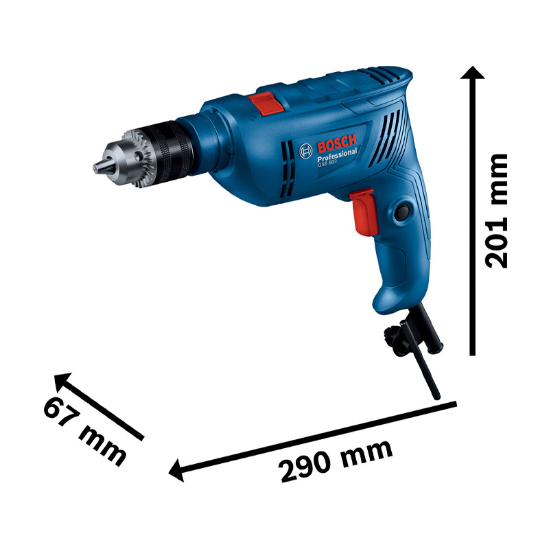 Masina de gaurit cu percutie cu accesorii, Bosch Profesional GSB 600