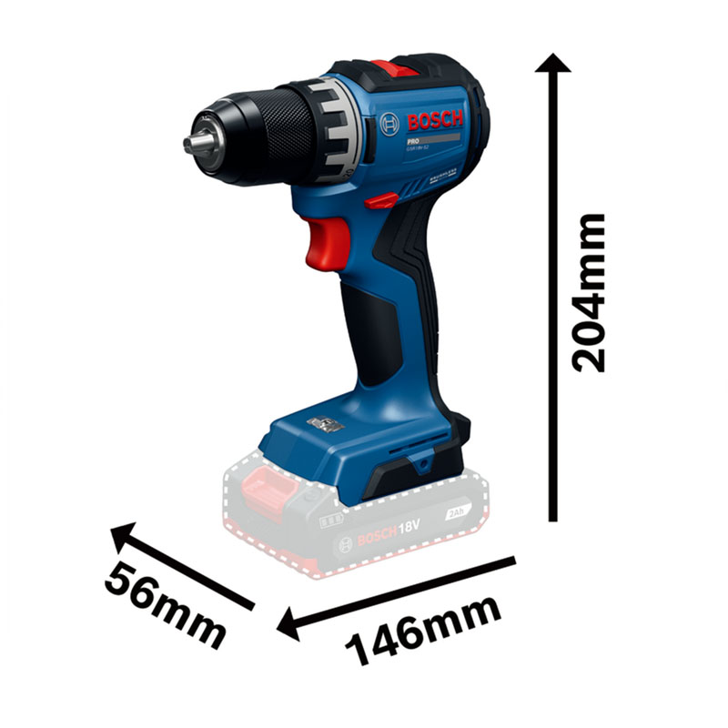 Masina de gaurit si insurubat cu acumulatori 18V 3x 4.0Ah, 64 Nm, L-BOXX, BOSCH Profesional GSR 18V-90C