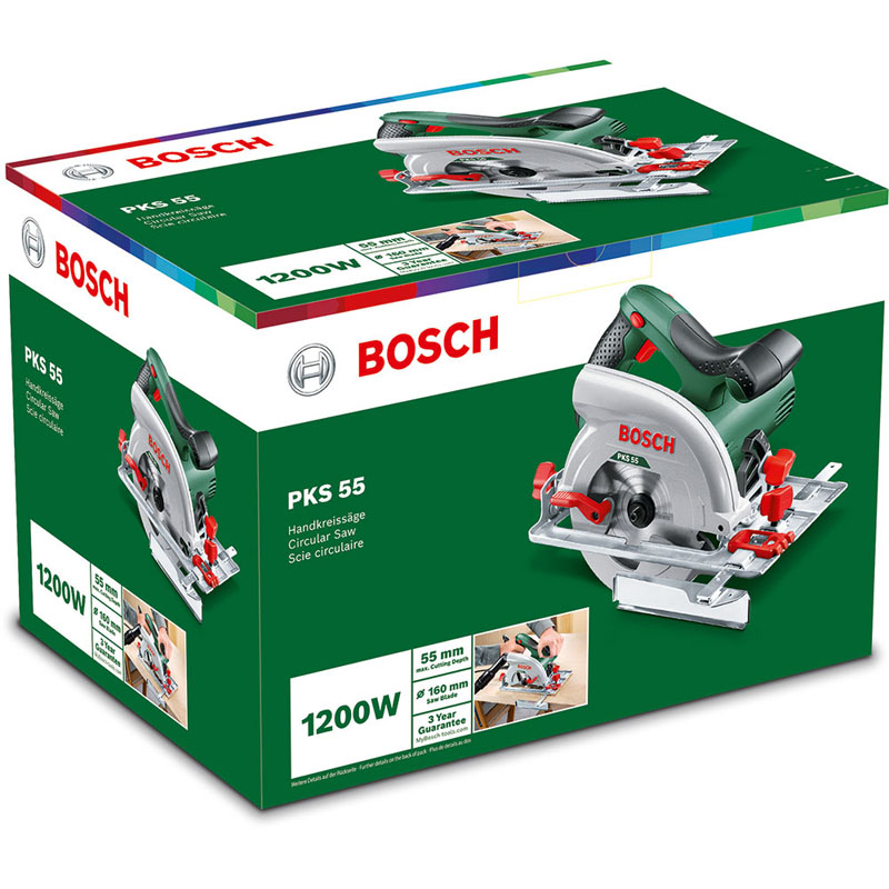 Fierastrau circular, disc 160 mm, 1200W, Bosch PKS 55 A