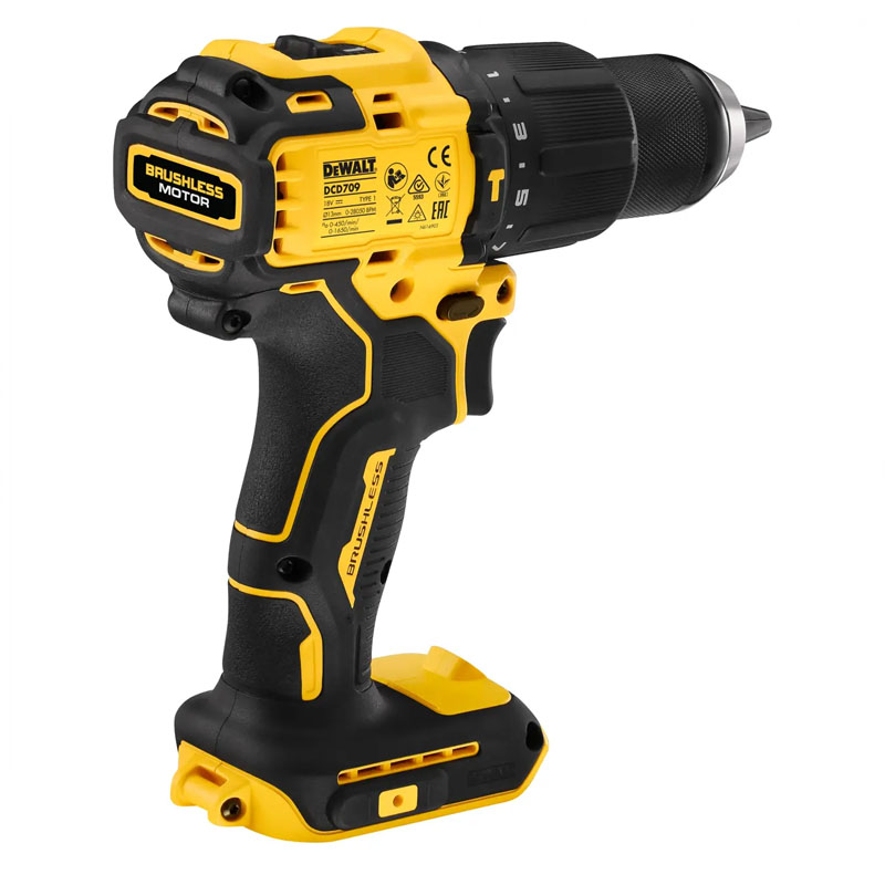 Masina de gaurit/insurubat cu percutie, 18V Li-Ion XR 65 Nm, SOLO, DeWalt DCD709N-XJ