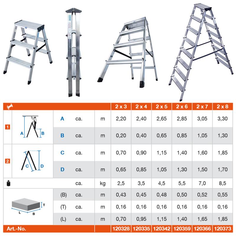 Scara Monto Dopplo dubla 2x8 trepte