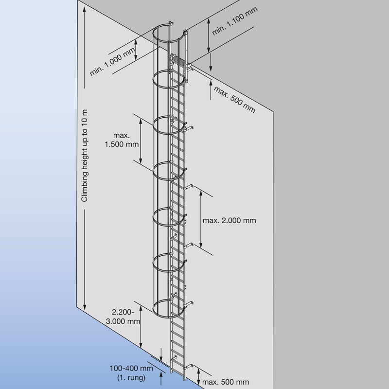 Scara KRAUSE de acces / evacuare / incendiu, aluminiu, 4,76 m