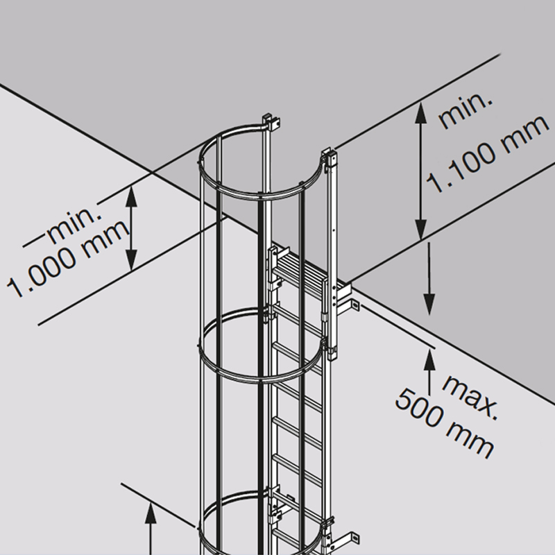 Scara KRAUSE de acces / evacuare / incendiu, aluminiu, 4,76 m