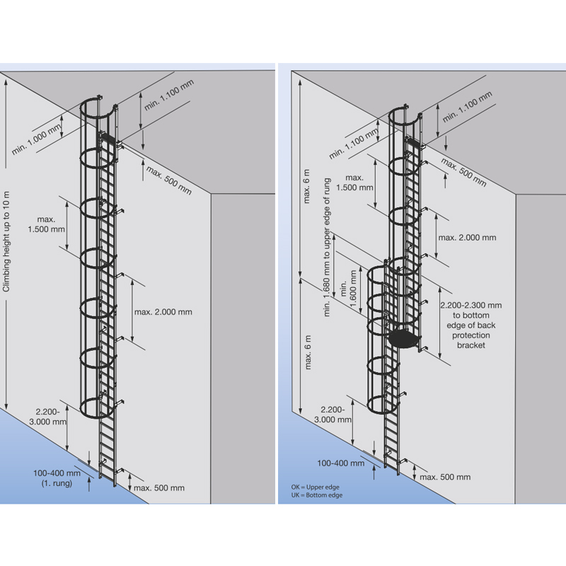 Scara KRAUSE de acces / evacuare / incendiu, aluminiu, 5,60 m