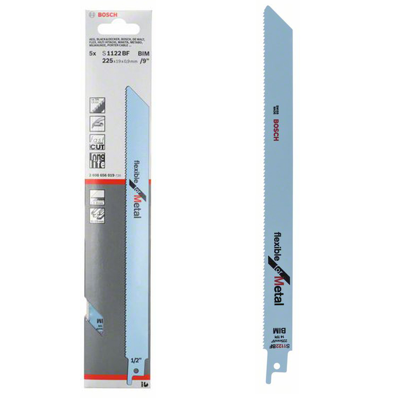 Set 5 panze pentru fierastraie sabie, tip S 1122 AF flexibile