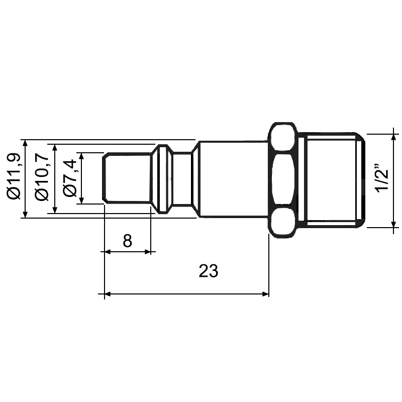 Cupla rapida tata cu filet exterior 1/2