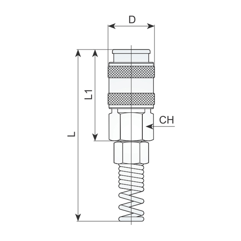 Cupla rapida mama cu arc pentru furtun Rilsan 12x10mm