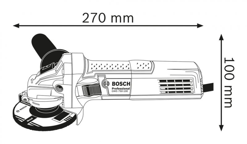 Polizor unghiular 125mm, 750W tip GWS 750-125 S