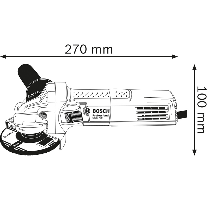 Polizor unghiular 125mm, 750W tip GWS 750-125 