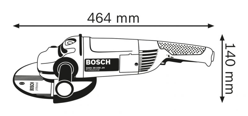 Polizor unghiular 230mm, 2600W tip GWS 26-230 JH