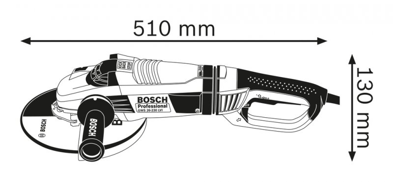 Polizor unghiular 230mm, 2600W tip GWS 26-230 LVI