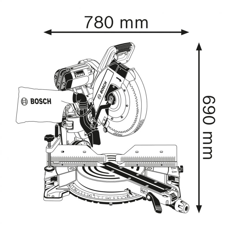 Ferastrau circular basculant cu cursa radiala tip GCM 12 GDL Pro