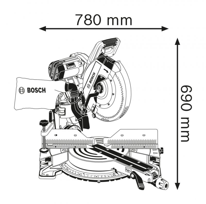 Fierastrau circular basculant cu cursa radiala / culisare BOSCH GCM 12 GDL Pro