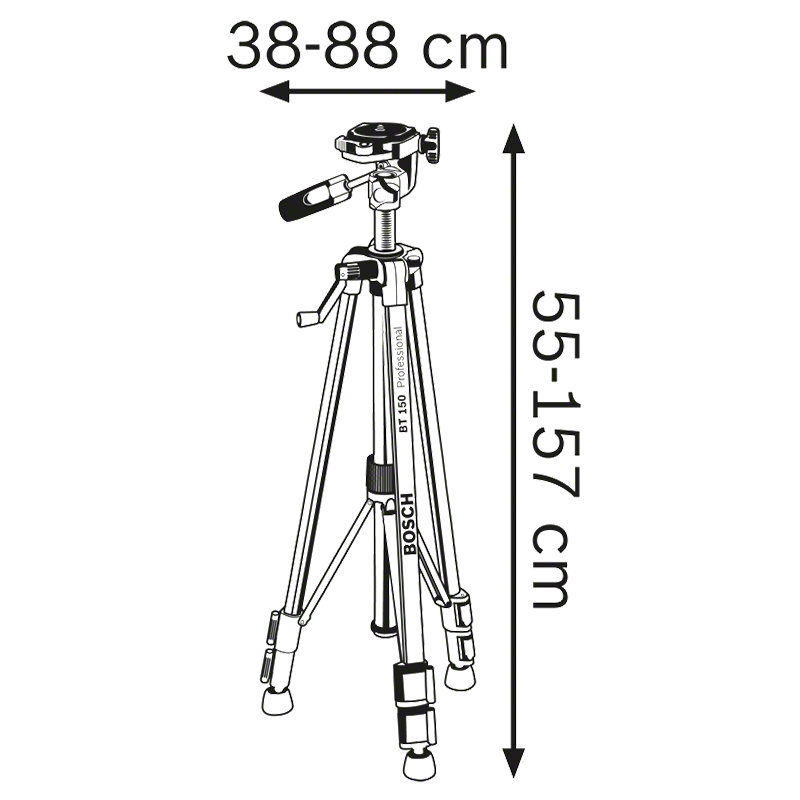 Trepied BOSCH BT150, telescopic, 55-157cm, aluminiu