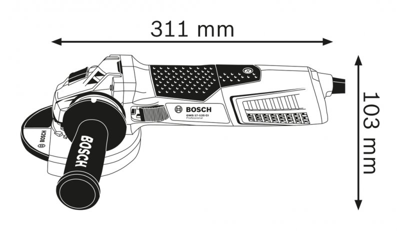 Polizor unghiular 125mm, 1.700W, tip GWS 17-125 CI