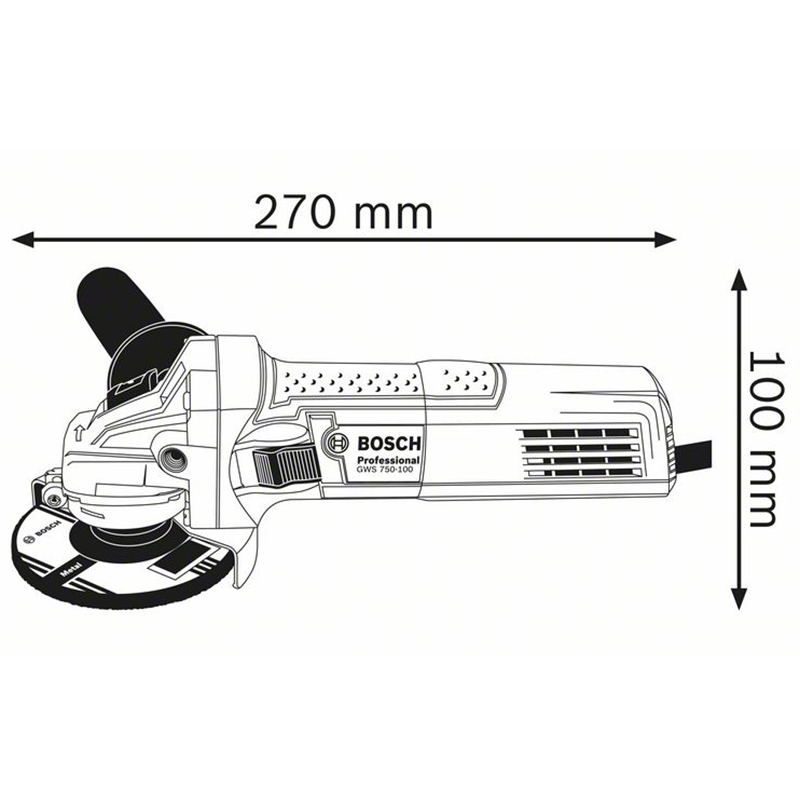 Polizor unghiular 115mm, 750W tip GWS 750-115