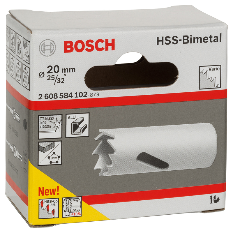 Carota BOSCH HSS-bimetal pentru adaptor standard, 20 mm