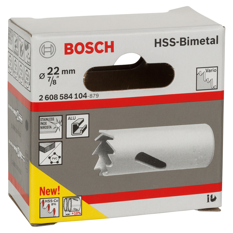 Carota BOSCH HSS-bimetal pentru adaptor standard, 22 mm