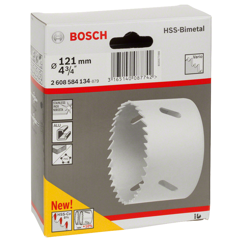 Carota BOSCH HSS-bimetal pentru adaptor standard, 121 mm