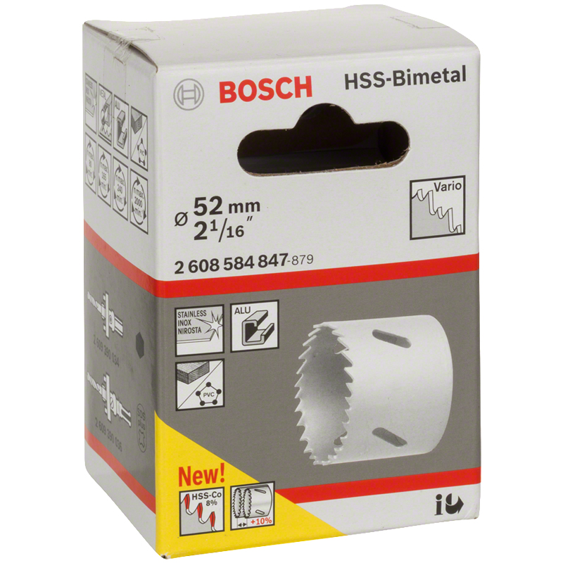 Carota BOSCH HSS-bimetal pentru adaptor standard, 52 mm