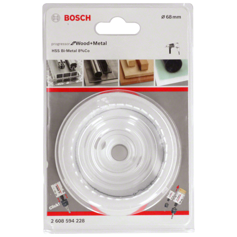 Carota Bimetal-Cobalt, 68 mm, BOSCH PROGRESSOR, pentru metal, plastic, lemn